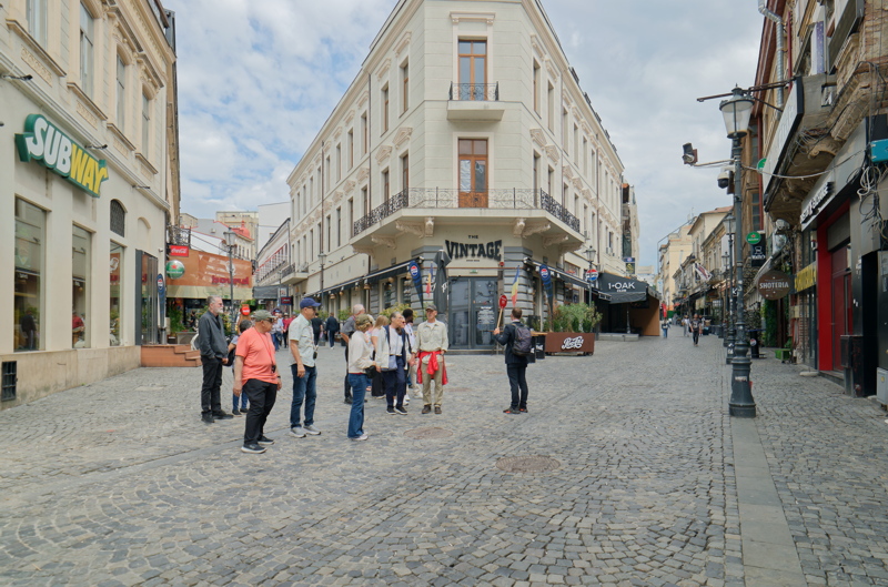 Cobblestone streets of Bucharest Old Town